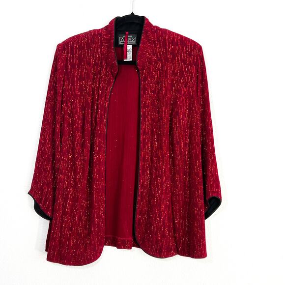 Alex Evenings Plus Size Jacket Womens 1X  Glitter Holiday Party Cocktail Sparkly - Picture 2 of 6